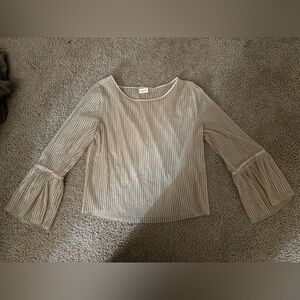 Babaton Beige Striped Knit Top